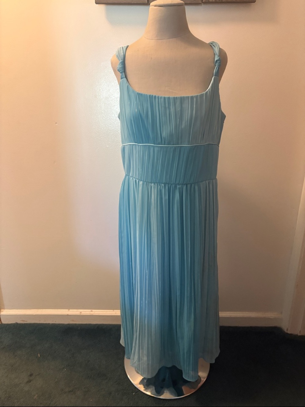 Light Blue Midi Pleated Sundress